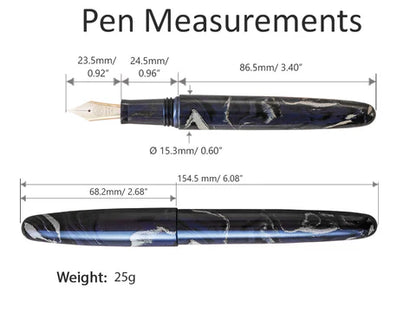 Wancher Dream Pen True Ebonite Marble Purple Gray