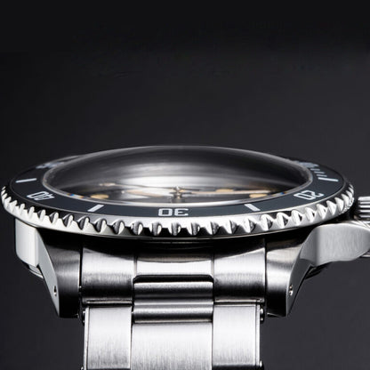 Outline Navy Diver mit Nieten-Stahlarmband + Crushed Denim Armband (Sonderset) Limited Edition