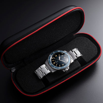 Outline Navy Diver mit Nieten-Stahlarmband + Crushed Denim Armband (Sonderset) Limited Edition