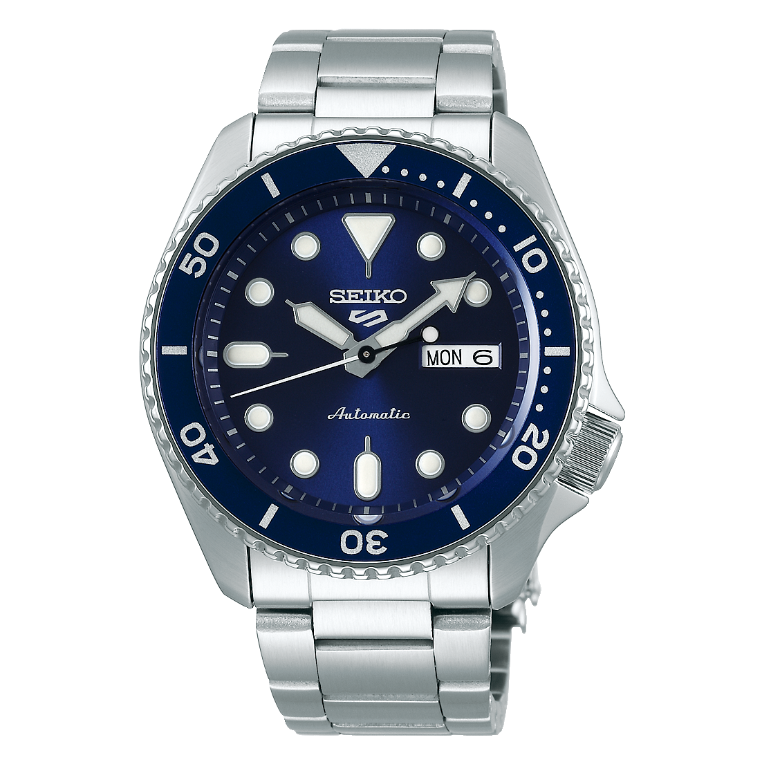 Seiko 5 Sports SRPD51K1 mit blauem Sonnenschliff-Zifferblatt und Edelstahlarmband