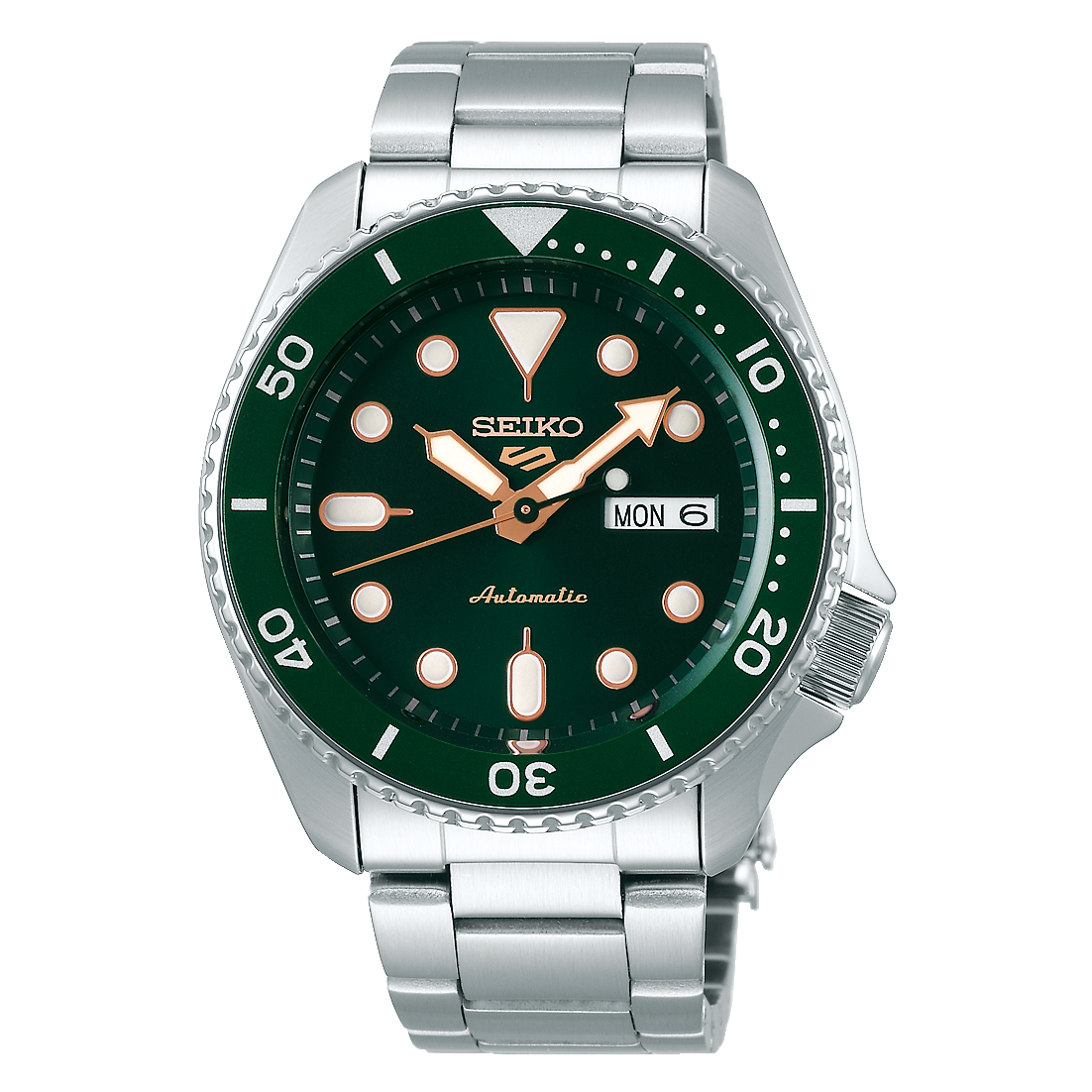 Seiko 5 Sports SRPD63K1 mit grünem Zifferblatt und grüner Lünette