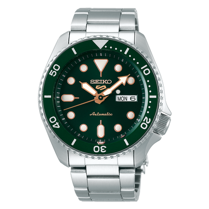 Seiko 5 Sports SRPD63K1 mit grünem Zifferblatt und grüner Lünette