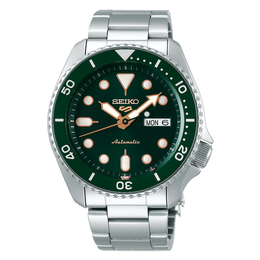 Seiko 5 Sports SRPD63K1 mit grünem Zifferblatt und grüner Lünette