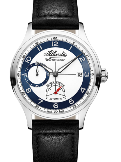 Atlantic Worldmaster Original Power Reserve Automatik – Weiß & Blau (39 mm)