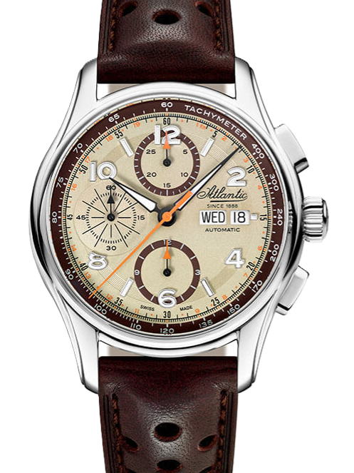 Atlantic Worldmaster Prestige Valjoux Chronograph – Creme (42 mm)