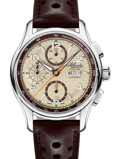 Atlantic Worldmaster Prestige Valjoux Chronograph – Creme (42 mm)