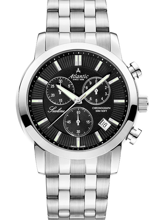 Atlantic Sealine Gents Chrono – Schwarzer Stahl (44 mm)