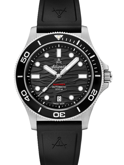 Atlantic Mariner Wave Automatic – Schwarz auf PU (42 mm) - NEUHEIT