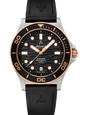 Atlantic Mariner Wave Automatic – Schwarz / Roségold auf PU-Band (42 mm) - NEUHEIT