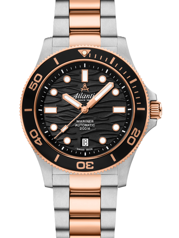 Atlantic Mariner Wave Automatic – Schwarzes / Roségoldenes Zifferblatt (42 mm) - NEUHEIT