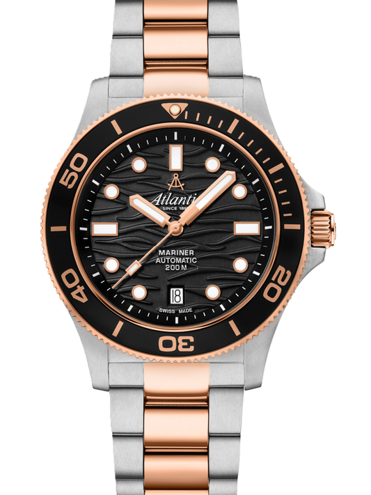 Atlantic Mariner Wave Automatic – Schwarzes / Roségoldenes Zifferblatt (42 mm) - NEUHEIT