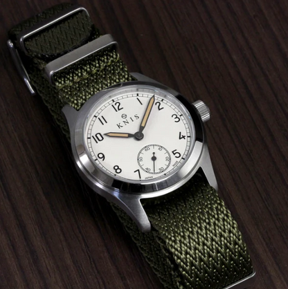 KNIS Rétro Militaire Cadran Blanc Cassé 38 mm