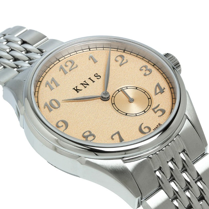 KNIS Automatik KODOU Small Seconds mit Lachsrosa Zifferblatt 38 mm