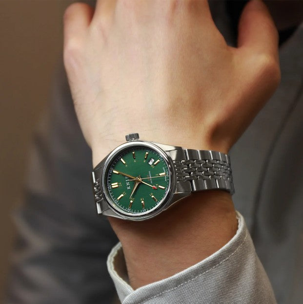 KNIS Classic GMT Automatik Grün - Rice Beads Bracelet 38 mm