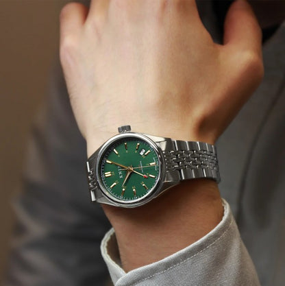 KNIS Classic GMT Automatik Grün - Rice Beads Bracelet 38 mm
