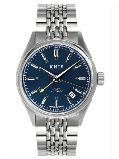 KNIS Classic GMT Automatik Blau - Rice Beads Bracelet 38 mm