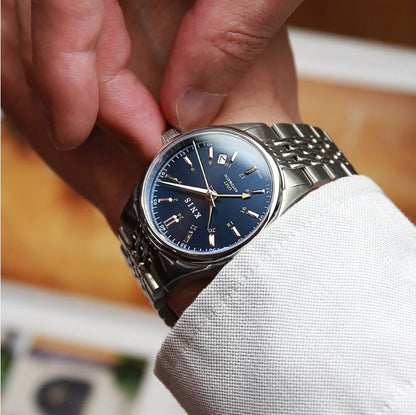 KNIS Classic GMT Automatik Blau - Rice Beads Bracelet 38 mm