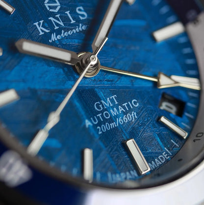 KNIS Meteorite GMT Automatic Diver 40 mm – Blue – Muonionalusta Meteorite