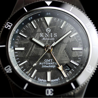 KNIS Meteorite GMT Automatic Diver 40 mm Black – Muonionalusta Meteorite