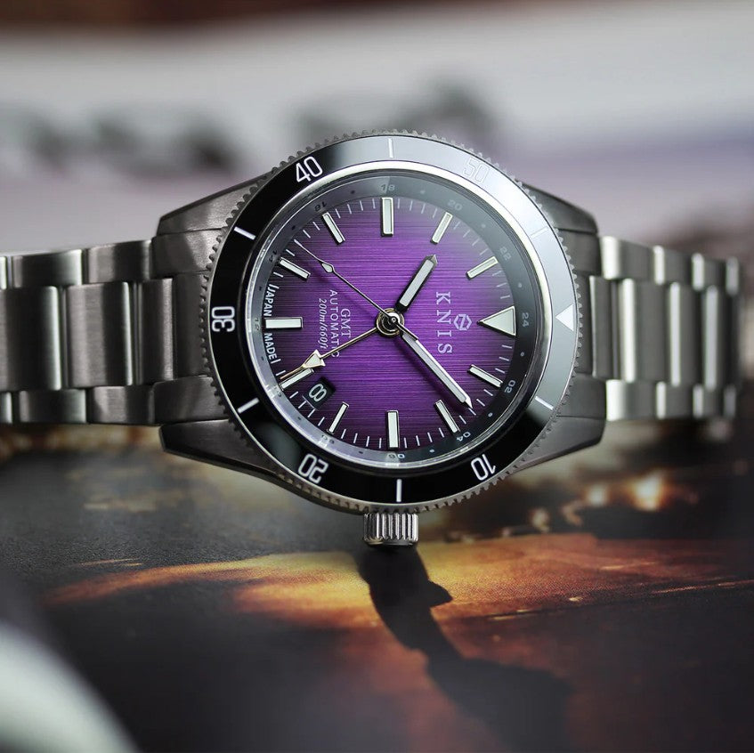 KNIS GMT Automatic Diver 40 mm Purple