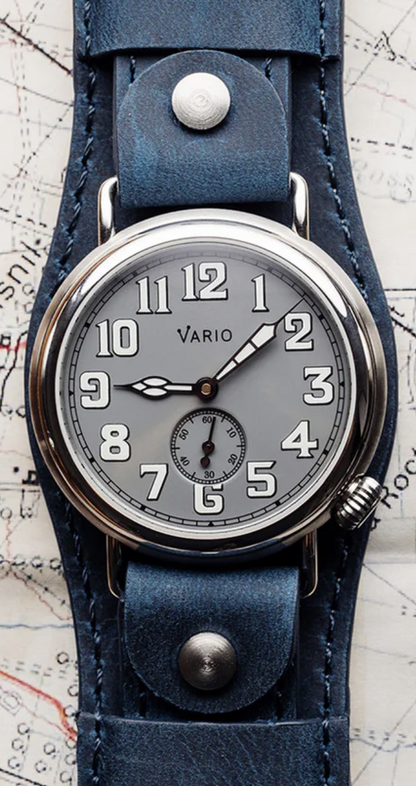 Vario 1918 Trench Grey Dial with White Lume Indigo Blue 37mm