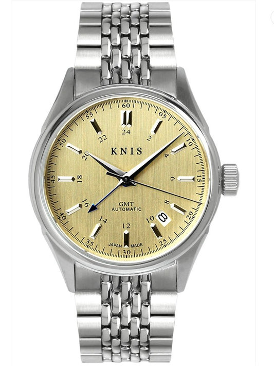 KNIS Classic GMT Automatik Gold - Rice Beads Bracelet 38 mm