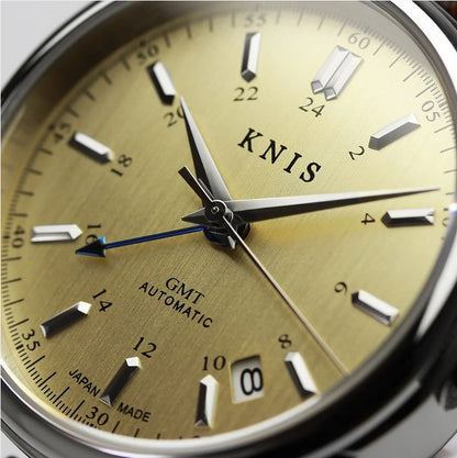 KNIS Classic GMT Automatik Gold - Rice Beads Bracelet 38 mm