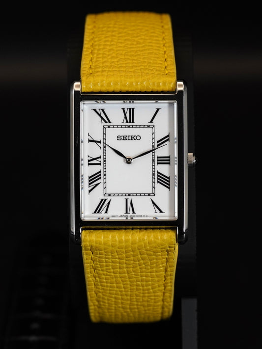 Seiko SWR103P1 – Tank Gelb - Japanese Microbrands Edition