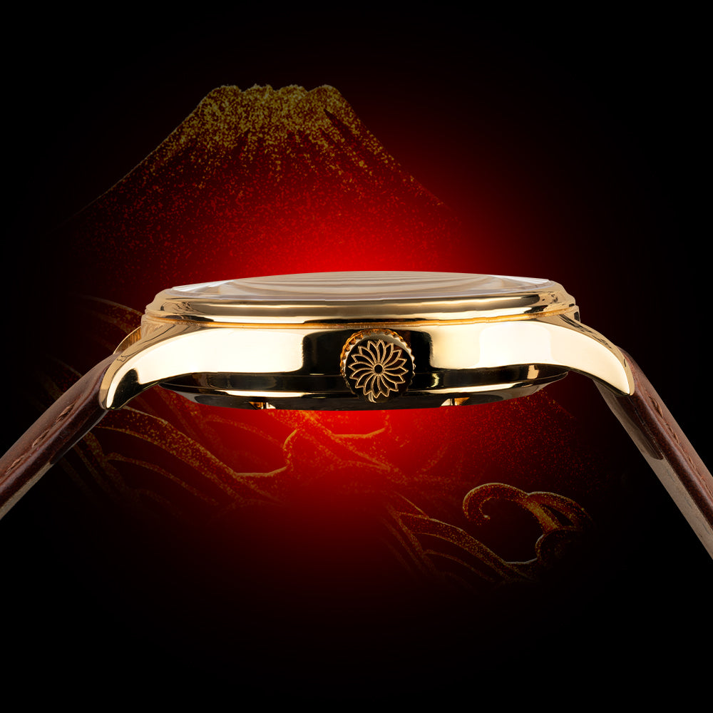 WANCHER Dream Watch – Hirota Hibi-nuri „Aka Fuji" Gold by Meisterin Yoko Hirota – Einzelstück