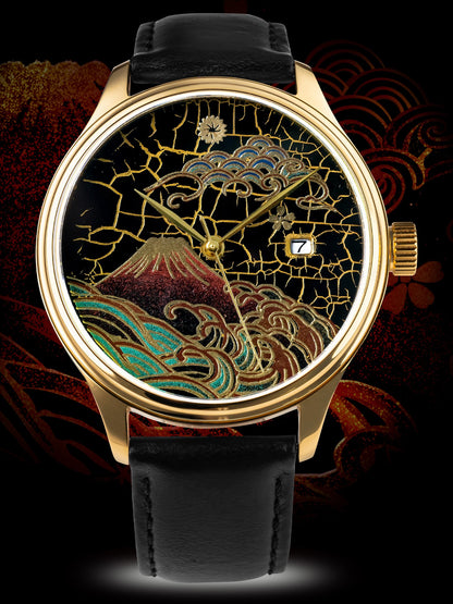 WANCHER Dream Watch – Hirota Hibi-nuri „Aka Fuji" Gold by Meisterin Yoko Hirota – Einzelstück