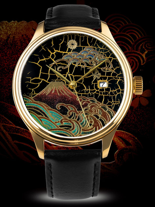WANCHER Dream Watch – Hirota Hibi-nuri „Aka Fuji" Gold by Meisterin Yoko Hirota – Einzelstück