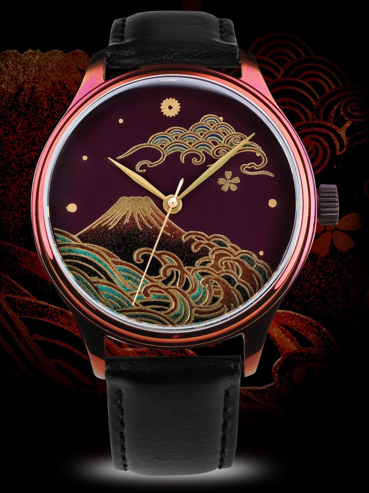 WANCHER Dream Watch – Urushi Purple Kindai Maki-e „Aka Fuji" Red Ororu – Einzelstück