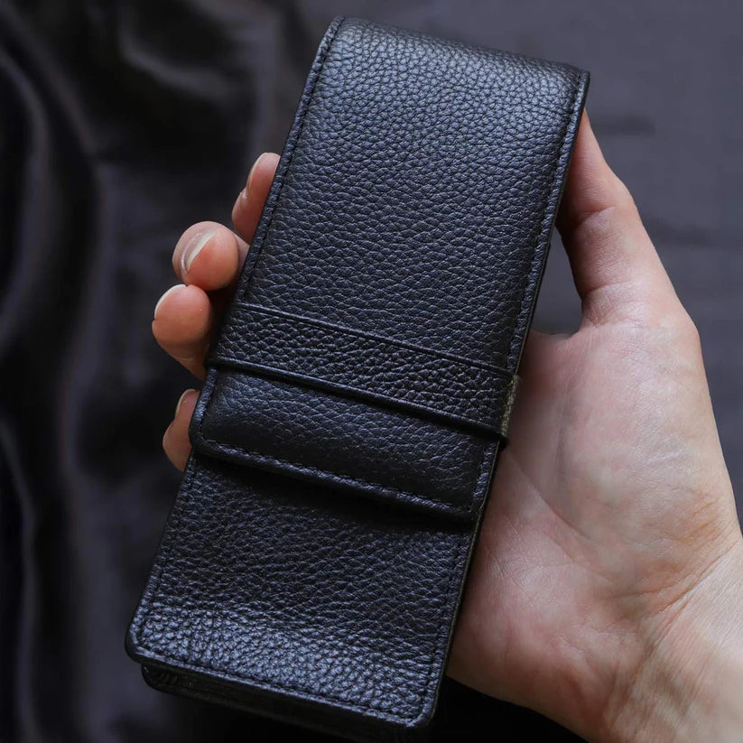 TERASAKI LEATHER PEN CASE – BLACK