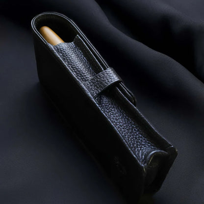 TERASAKI LEATHER PEN CASE – BLACK