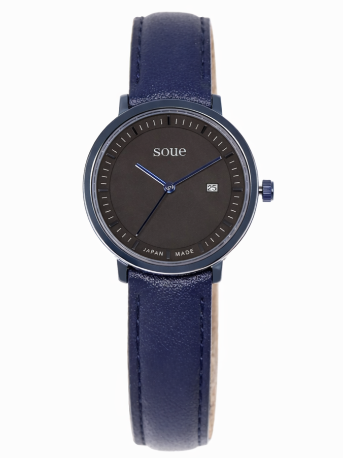 Soue A Basics Blau x Schwarz x Blau Leder, Damen 30 mm