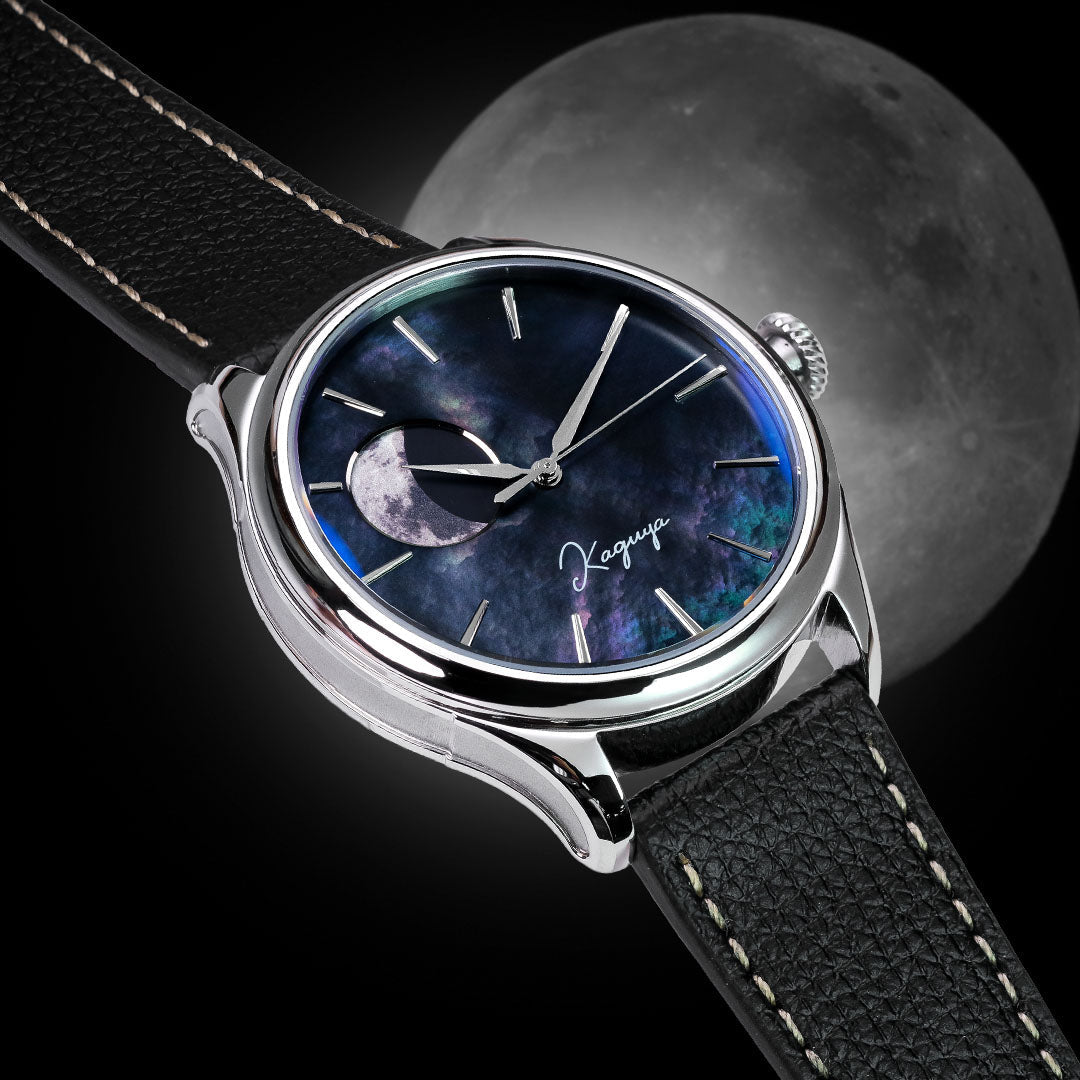 WANCHER Dream Moonphase Kaguya SUIGETSU mit Vario-Lederband, Detailansicht