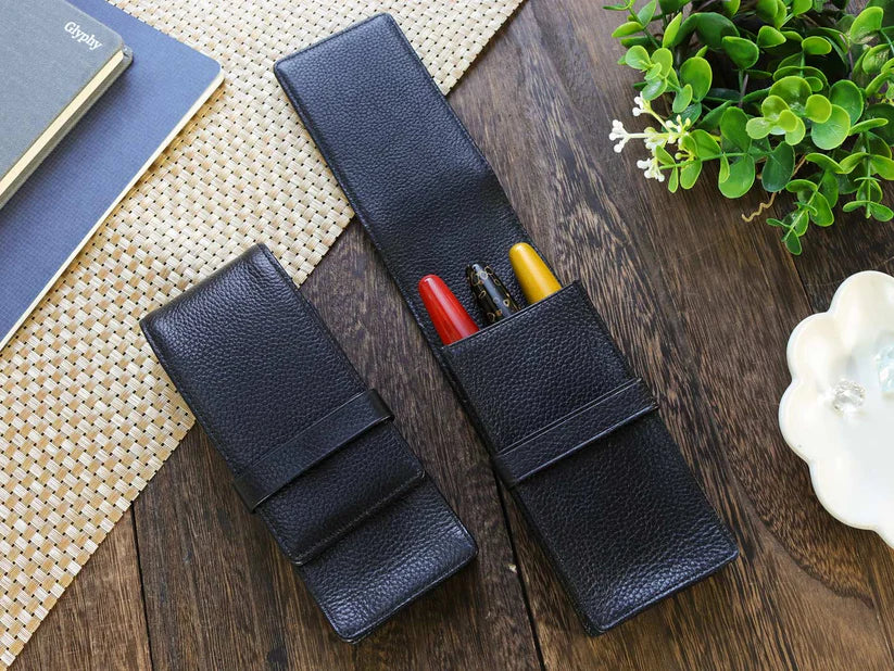 TERASAKI LEATHER PEN CASE – BLACK