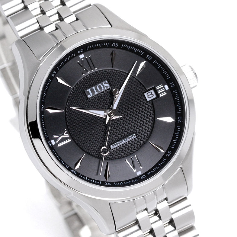 JIOS „SEIRAN“ - schwarzes Zifferblatt x silberne Zeiger x Stahlarmband