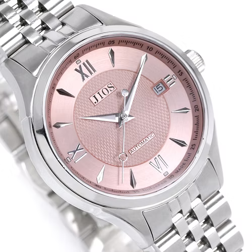 JIOS "SEIRAN" Biwa-Salmon x silberne Zeiger x Stahlarmband