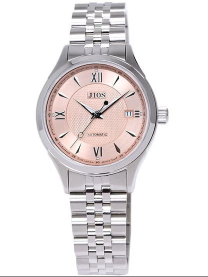 JIOS "SEIRAN" Biwa-Salmon x silberne Zeiger x Stahlarmband