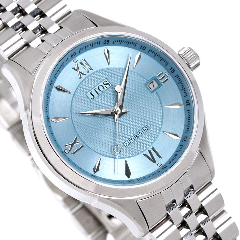 JIOS „SEIRAN“ - Biwako Blue x silberne Zeiger x Stahlarmband