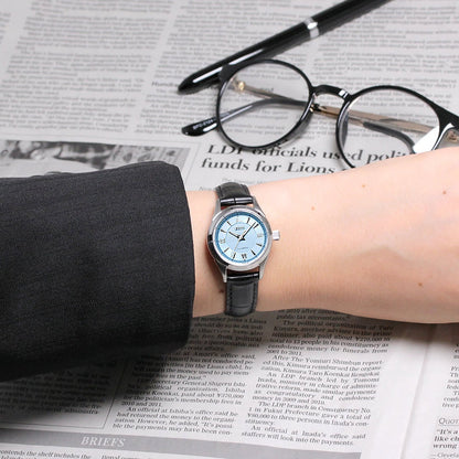 JIOS AWAZU „Biwaco Blue“ x silberne Zeiger x schwarzes Leder