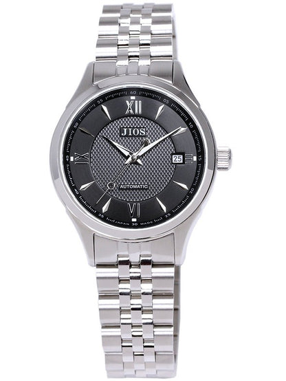 JIOS „SEIRAN“ - schwarzes Zifferblatt x silberne Zeiger x Stahlarmband