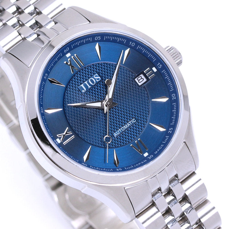 JIOS „SEIRAN“ - blaues Zifferblatt x silberne Zeiger x Stahlarmband