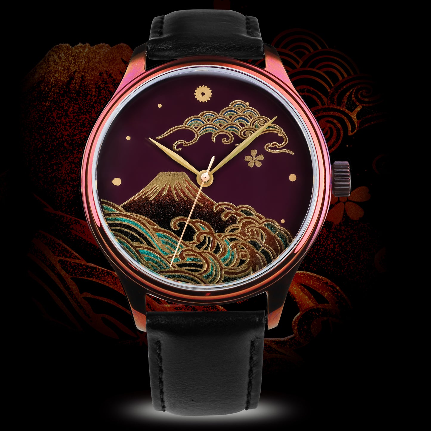 WANCHER Dream Watch – Urushi Purple Kindai Maki-e „Aka Fuji" Red Ororu – Einzelstück