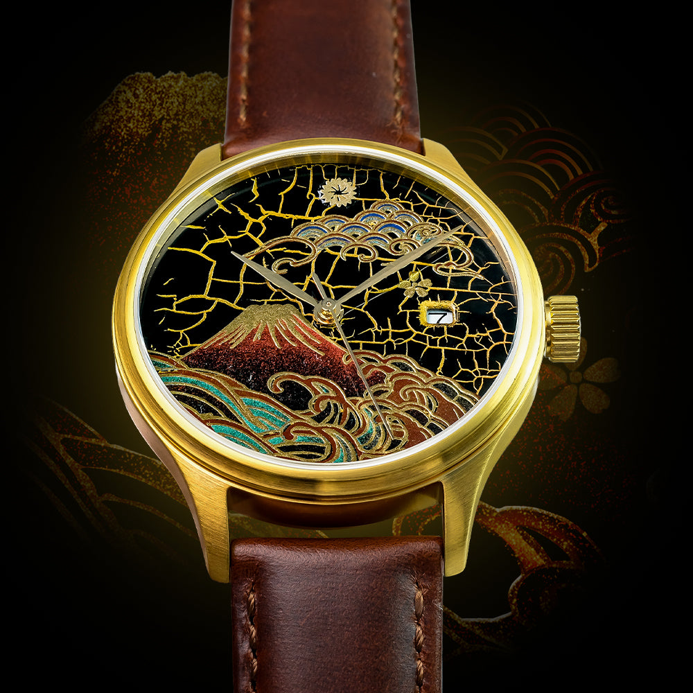 WANCHER Dream Watch – Hirota Hibi-nuri „Aka Fuji" Gold by Meisterin Yoko Hirota – Einzelstück