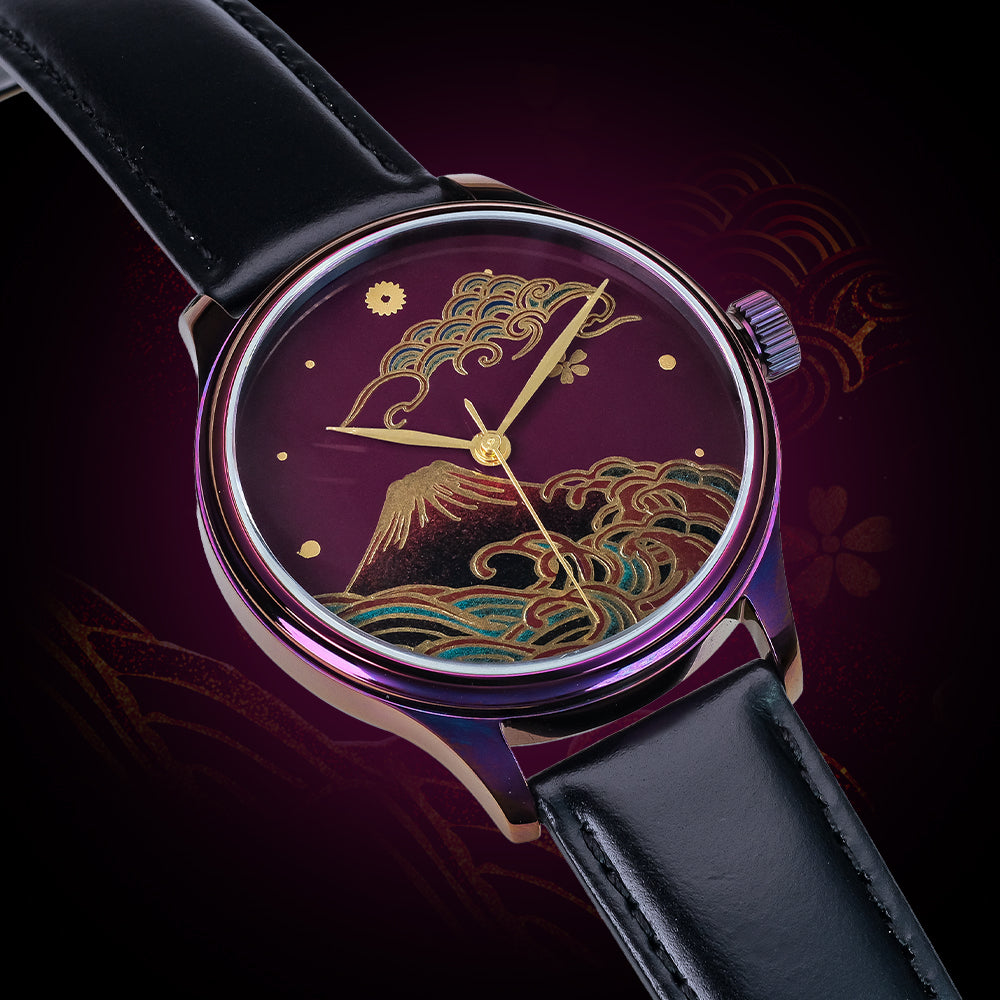 WANCHER Dream Watch – Urushi Purple Kindai Maki-e „Aka Fuji" Red Ororu – Einzelstück