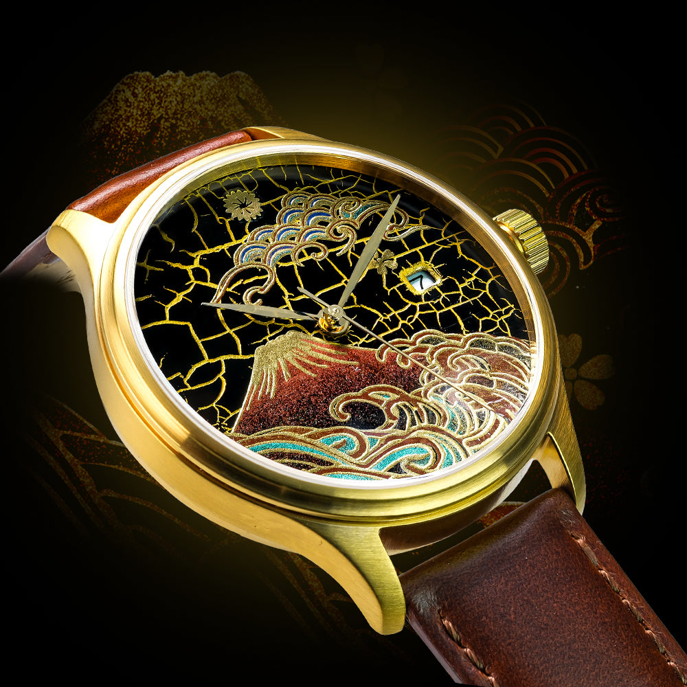 WANCHER Dream Watch – Hirota Hibi-nuri „Aka Fuji" Gold by Meisterin Yoko Hirota – Einzelstück