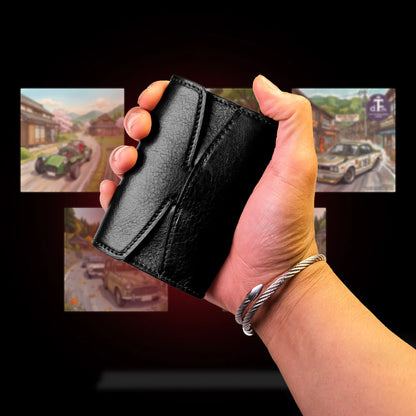 Wancher Wan-Links Meishi Leather Card Case (Black)
