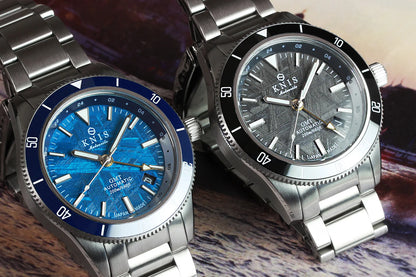 KNIS Meteorite GMT Automatic Diver 40 mm – Blue – Muonionalusta Meteorite